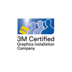 Logo for a 3M certified fleet graphics and vinyl decals installation company.